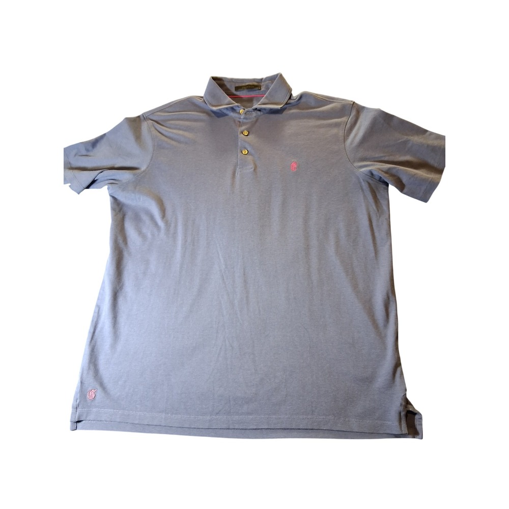 Greyson Mens Brrr Cooling Performance Polo Shirt Blue Gray Wolf Logo Large